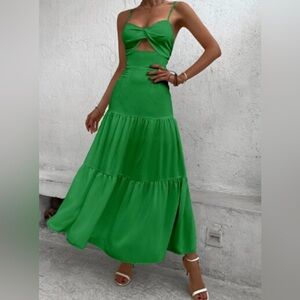 SHEIN Vibrant Green Criss Cross Dress
